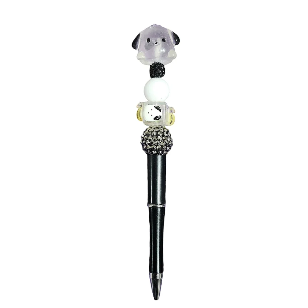 Pochacco Sanrio Beaded Ballpoint Twist Pen Blue Clear Topper